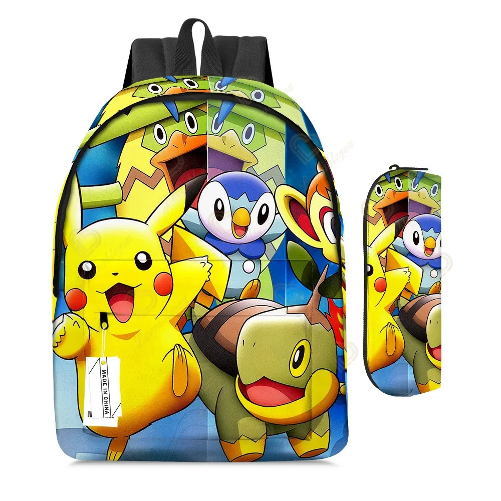 2 stks/set Anime Pikachu Pokemon Afdrukken Rugzak School Pikachu Jongens Meisjes Mode Laptop Grote Capaciteit Schooltas voor Geschenken