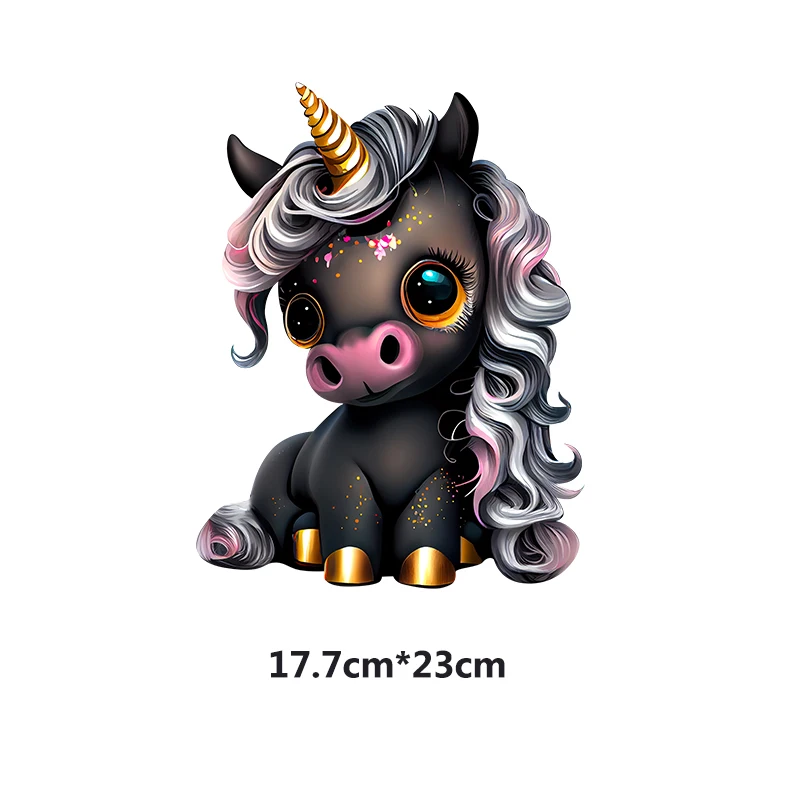 Rainbow Unicorn Thermal Patches For Clothes DIY Animal Iron On Transfer For Clothing Heat Transfer Cartoon Stickers On Clothes