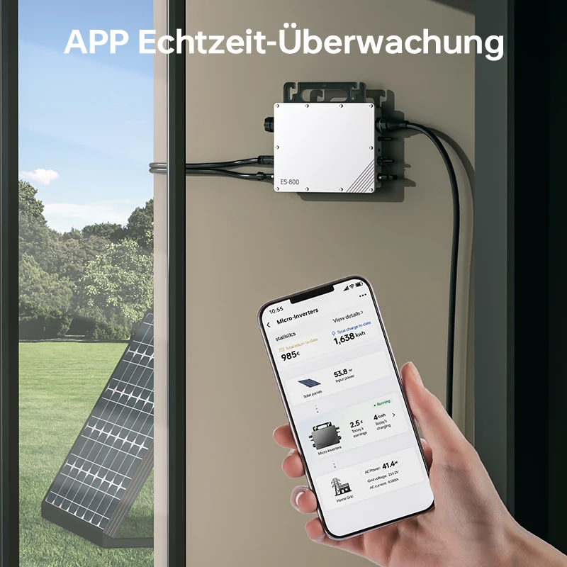 800W Mikro-Wechselrichter Solar Wechselrichter MPPT Mikro-Solar-Netz uzspeise à prova d'água IP67 com WIFI