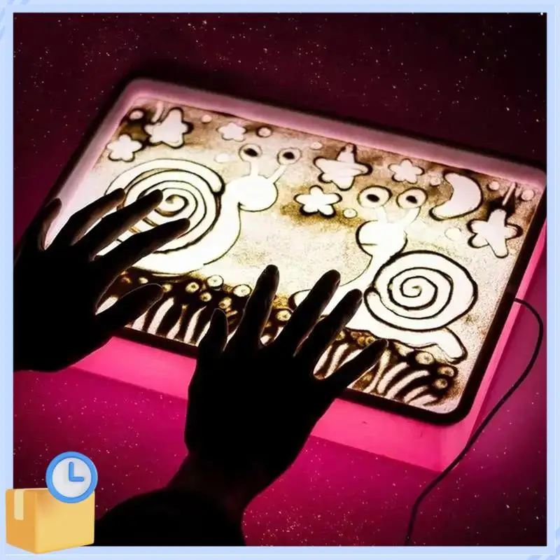 Popular DIY Creativity Table Sand Art Drawing Light Box For Kids Mini Tabletop Lightbox With LED For Sand Art Holiday Xmas Pink