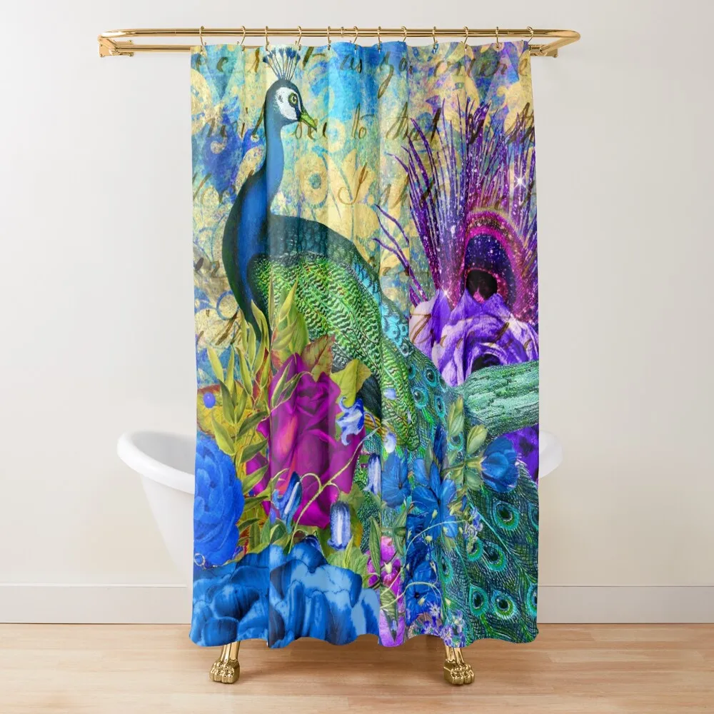 

Peacock Elegant Art Design With Luxurious Flowers Shower Curtain Bathroom And Shower For Bathrooms Curtain