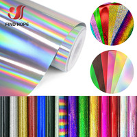 20x50cm Glitter/Laser Metallic/Holographic Rainbow/Sequins/Stripe Heat Transfer Vinyl Film Iron on T-shirts Hat Decor For cut
