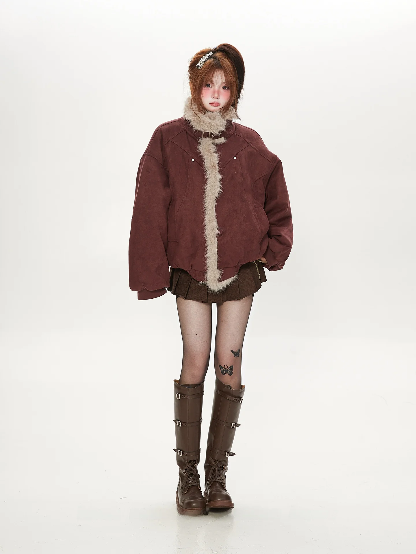 

Американское ретро-пальто для женщин: хлопковая куртка с замшевым воротником, свободный крой, утепленная, зимняя, теплая, модная, для повседневной носки, длинная модель