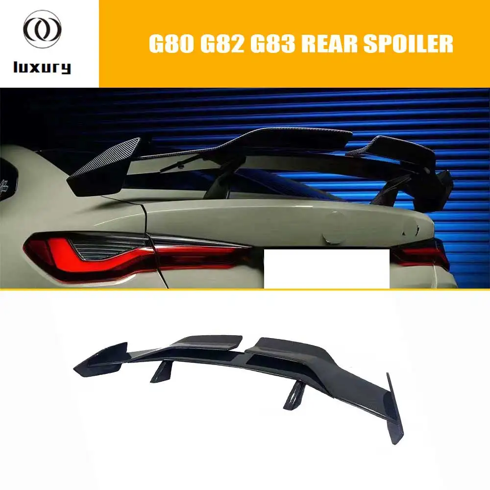 Glossy Black Carbon Fiber Rear Trunk GT Lip Wing Spoiler for BMW G80 G20 G82 G22 M3 M4 2020-UP