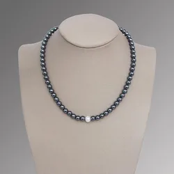 Elegant Black Round Beads 4/6/8mm Magnetic Hematite Natural Pearl Necklace Choker for Women Jewelry