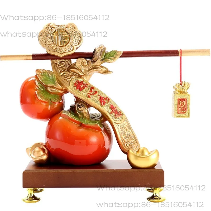 

Everything goes well, persimmon housewarming gift, living room entrance, TV wine cabinet decoration housewarming gift