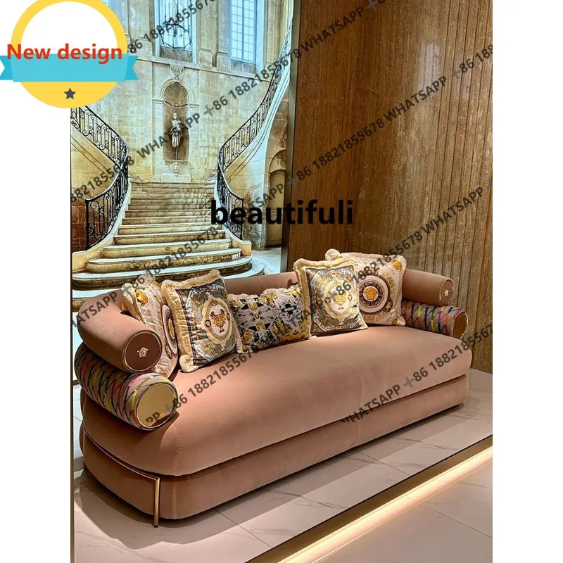 

Fabric sofa, light luxury small apartment living room furniture model house luxury villa, sofa