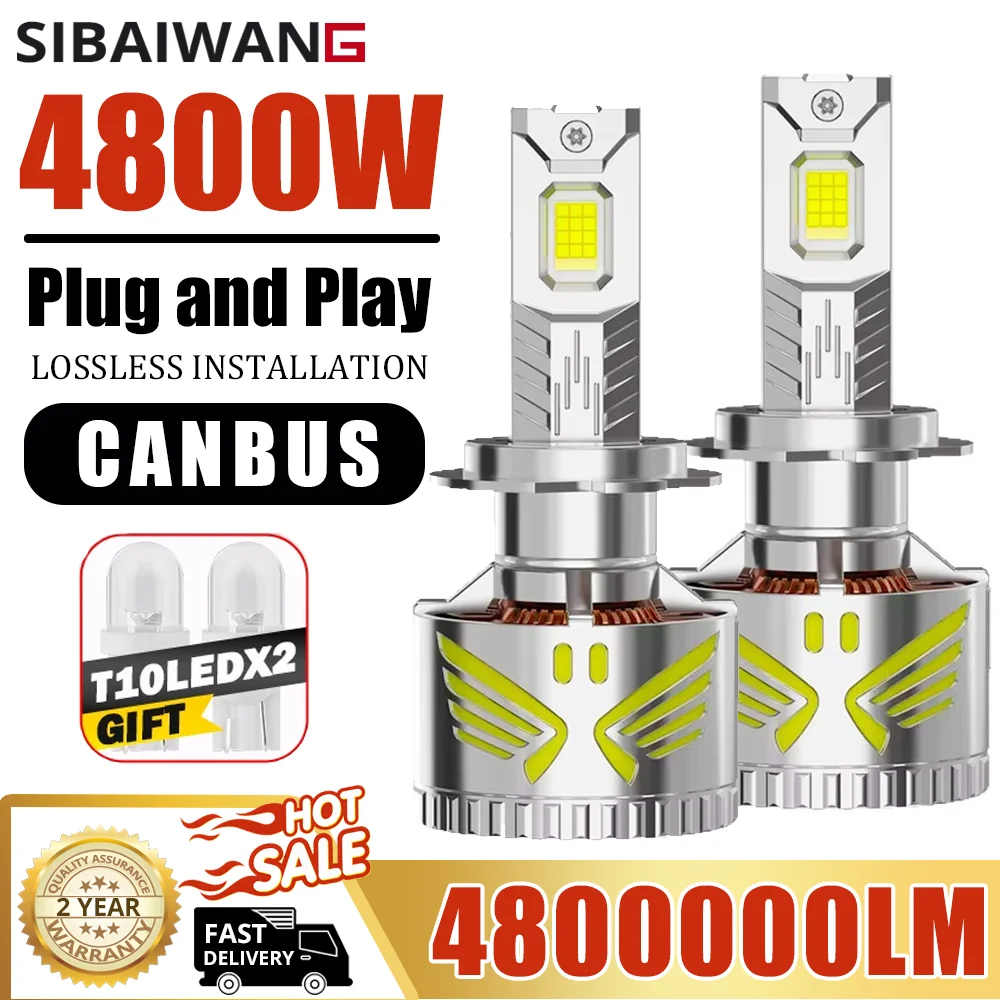 

4800W H7 LED Headlights Bulbs for Car Canbus Automobiles H4 Led Fog Lamp H1 H11 H8 H9 HB3 9005 HB4 9006 9012 HIR2 Auto Light 12V