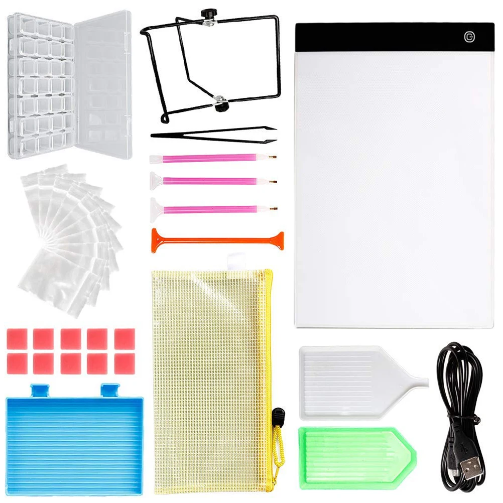

A4 LED Light Tablet Board Dimmable Brightness USB Cable Beads Painting Tools 5D Diamond Cross Stitch Kit Accessories Art Craft