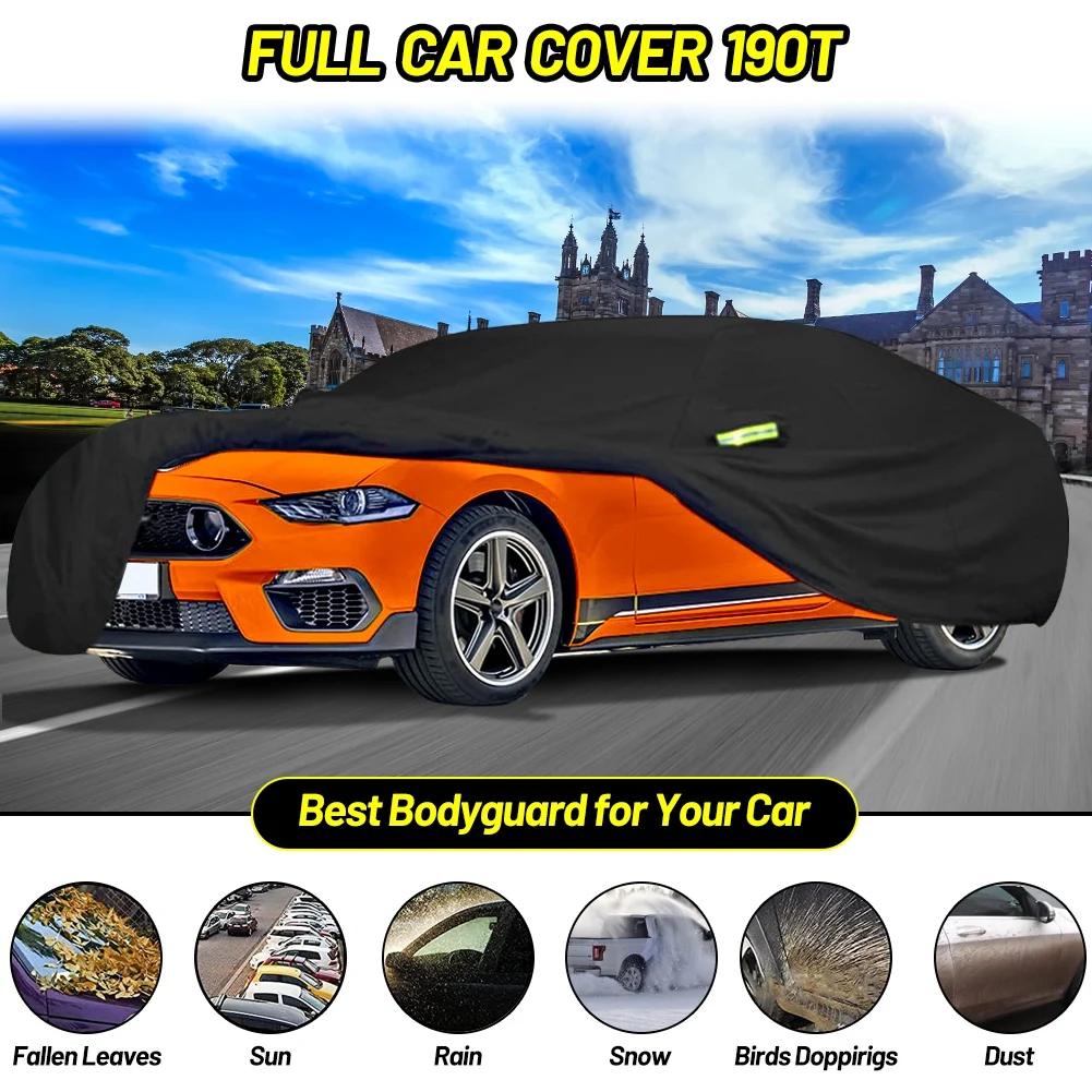 Car Cover Waterproof All Weather Compatible with Ford Mustang Full Outdoor Car Covers UV Winter Protection