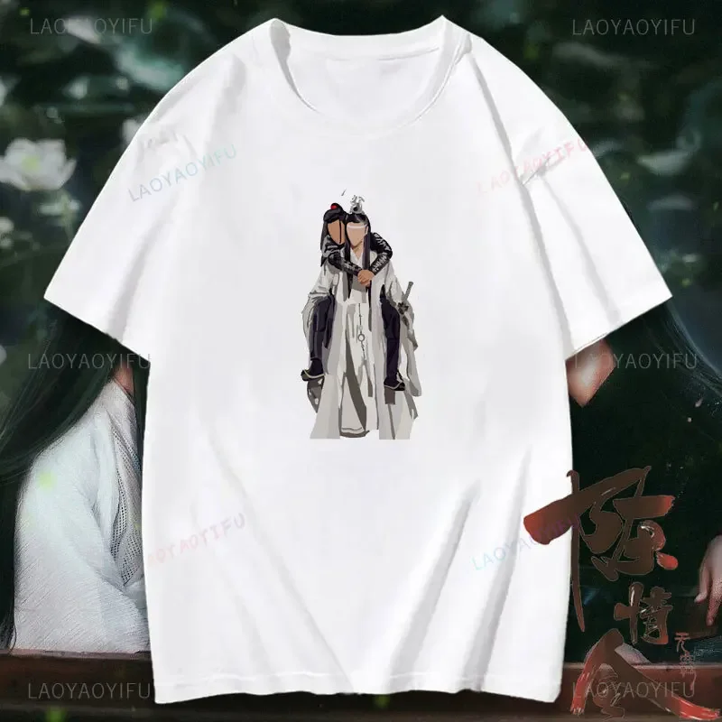 Mo Dao Zu Shi The Untamed Men Summer Printed T-shirts Top Lan WangJi Wei Wu Xian T Shirt Woman High Quality Cotton Tee T-Shirt