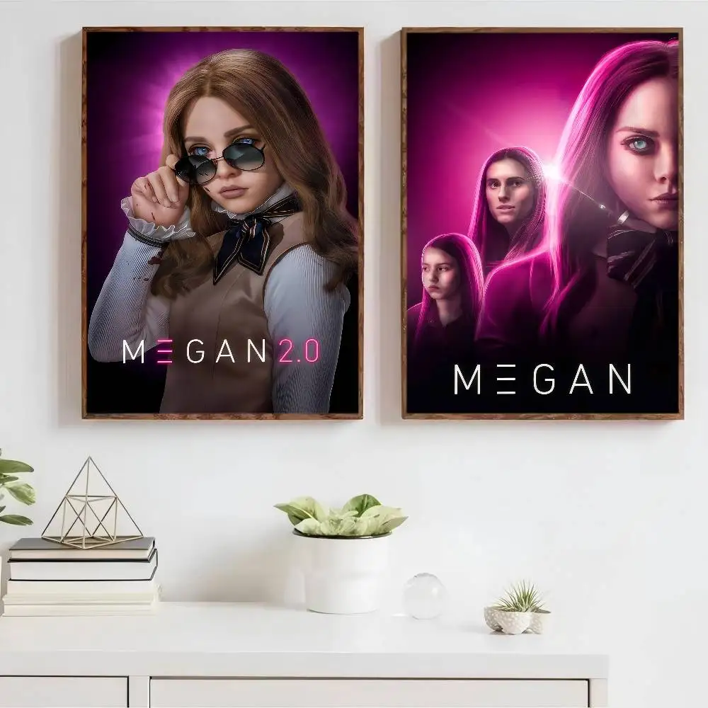 M-M3GAN 2.0 M-movie ورق أبيض ملصق مقاوم للماء ورقة ملصق مقهى بار الجمالية الفن طلاء جدران