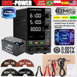 Adjustable DC Power Supply 30V 5A 10A,Bench Power Supply,24V 36V 48V 72V Battery Charging,Reverse Polarity Protection,Activate