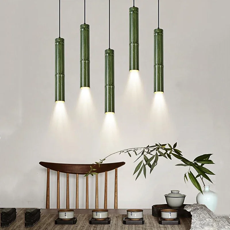 

Creative Design New Chinese Room Bamboo Art Lamp Small Fresh Restaurant 5W Aluminum Led Decorative Pendent Lights