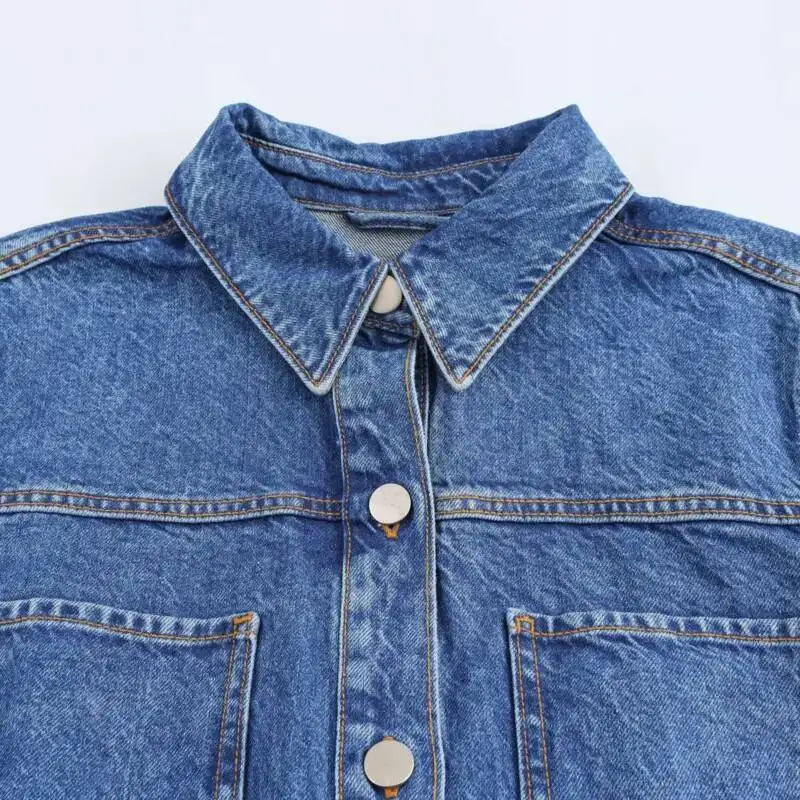 FANAN 2025 Autunno delle nuove donne Denim Trench Risvolto Manica lunga monopetto Casual Chic Midi Lunghezza Temperamento Giacca a vento