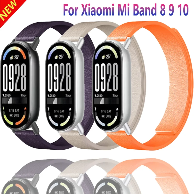 Correa deportiva de silicona para Xiaomi Mi Band 10 9 8, pulsera cómoda y transpirable magnética, accesorios para Xiaomi Band 10