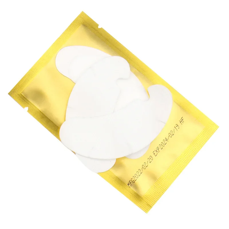 Juego de 50 pares de extensiones de pestañas en forma de U, parche para ojos con muesca, almohadillas sanitarias de Gel, suministros de parches para pestañas, máscara para ojos, herramientas de belleza