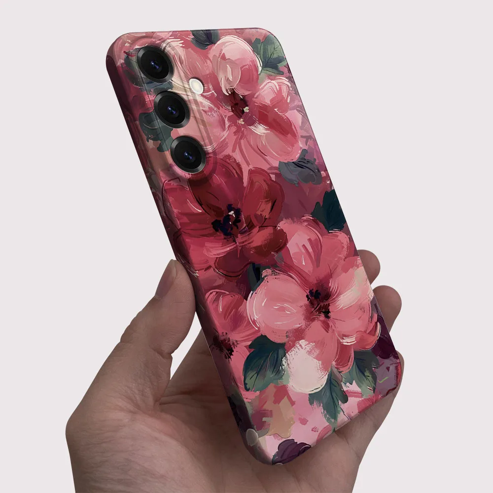 Phone Case For Samsung S26 S25 S24 S23 S22 Plus S21 Ultra Edge S23 S24 S25 FE Watercolor Flower Hard PC Bumper Phone Cover view 3