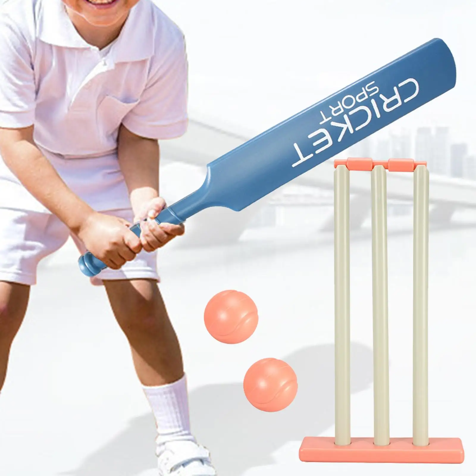 Children Cricket Set Stumps with Stand 2 Balls for Holiday Yard Outdoor