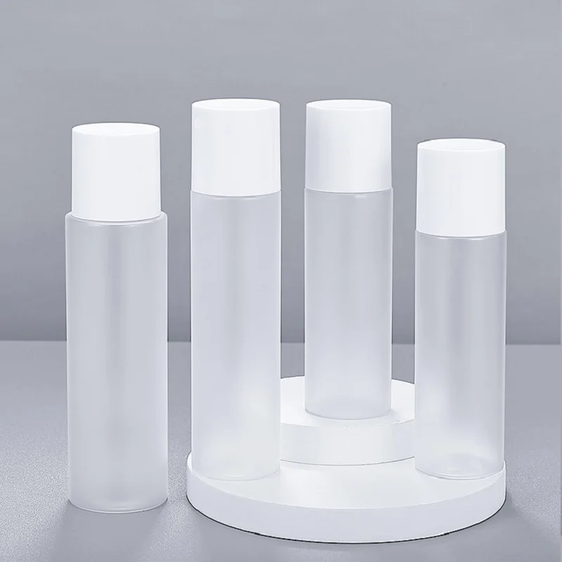 20Pcs Frost Plastic Bottle Silver Black White Clear Screw Lid 100ml 120ml 150ml 200ml Empty Cosmetic Refillable Toner Bottles