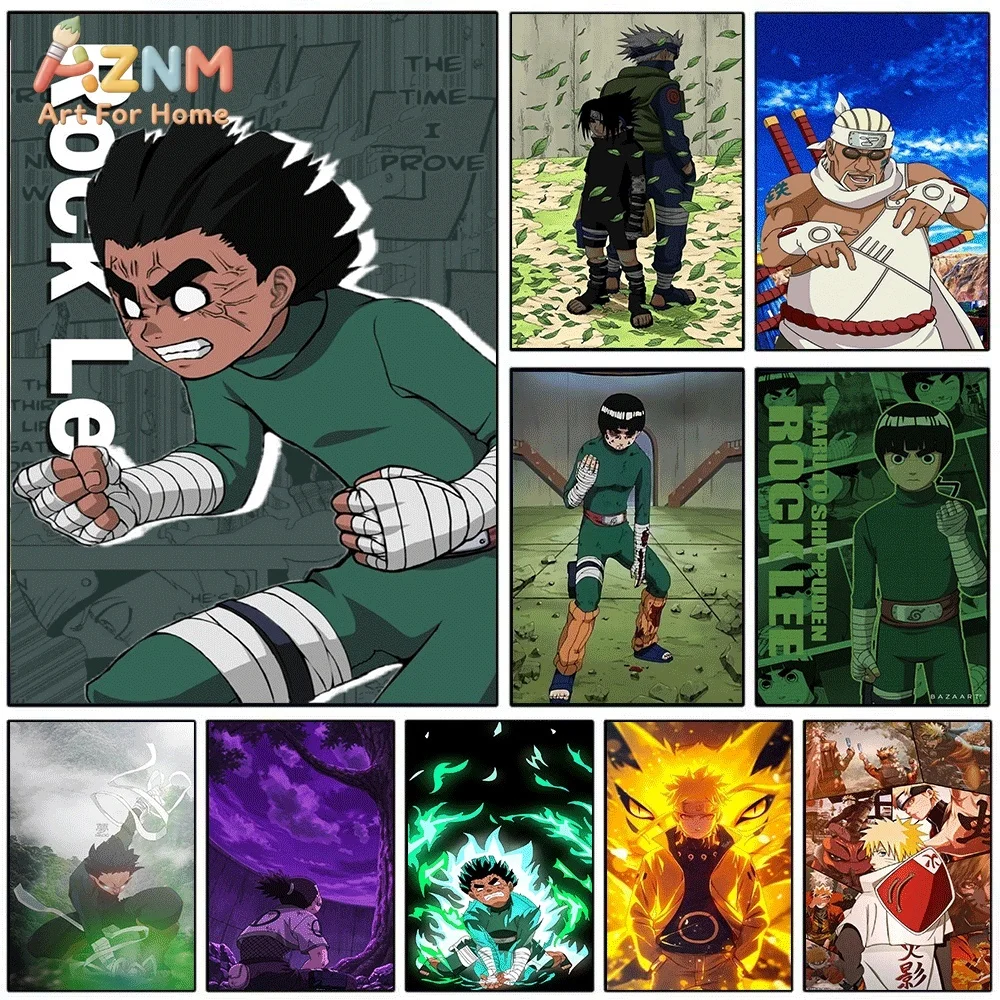 Naruto Anime Rock Lee Canvas Wall Art Print Poster Unframed Canvas Painting Home Living Room Bedroom Decor Gift For Anime Fans