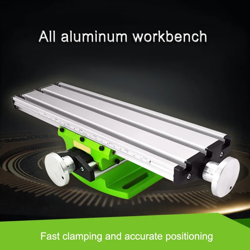 310*90mm Miniature workbench multi-function all-aluminum table Bench drill milling machine table clamp cross table