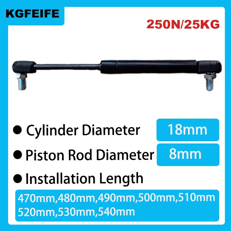 1PC 470mm-540mm 25kg/250N Hydraulic Hinge Kitchen Cupboard Furniture Strut Bar Car Universal Gas Spring Lift Support  Hardware