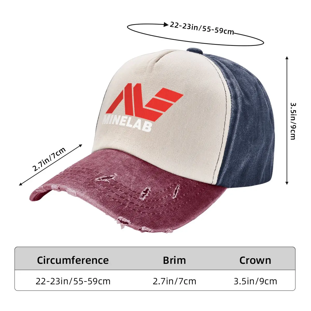 Minelab 2024 Casual fashion A Washed Baseball Cap Hat