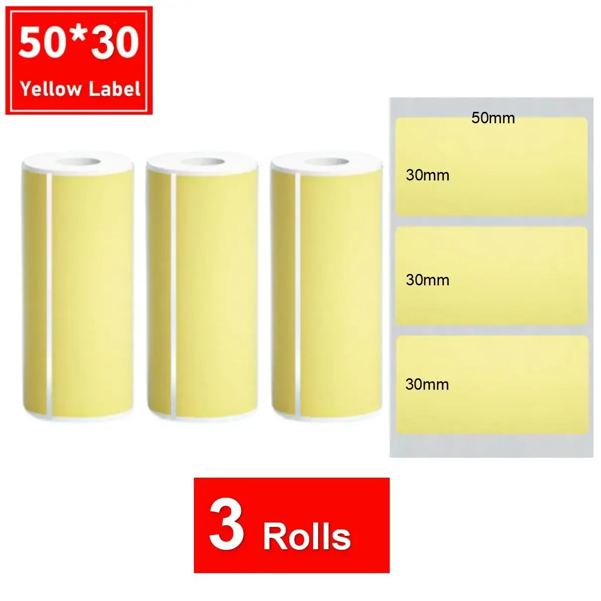 3rolls 50X30 YELLOW
