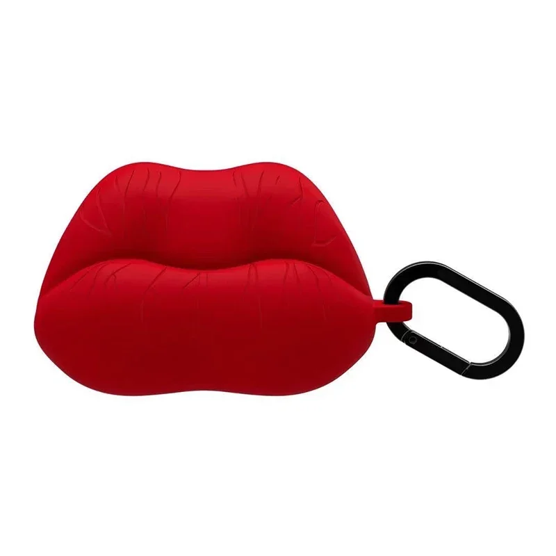 에어팟 Pro Pro2 이어버드용 실리콘 케이스, 후크 커버, 크리에이티브 패션, 빨간 입술