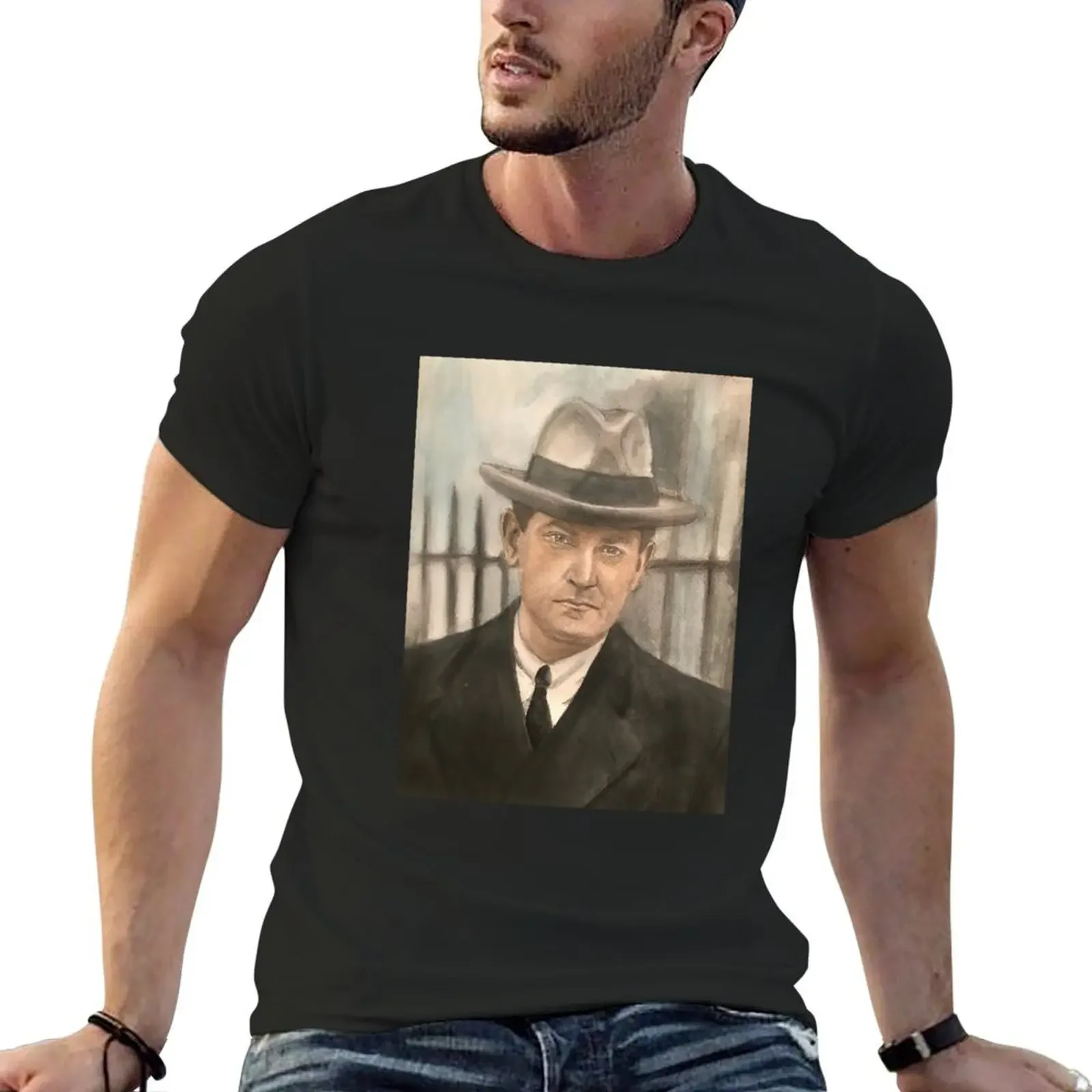 

Michael Collins Portrait Wall Art Print T-Shirt cheap stuff oversized graphic tee Blouse anime figures clothes for men