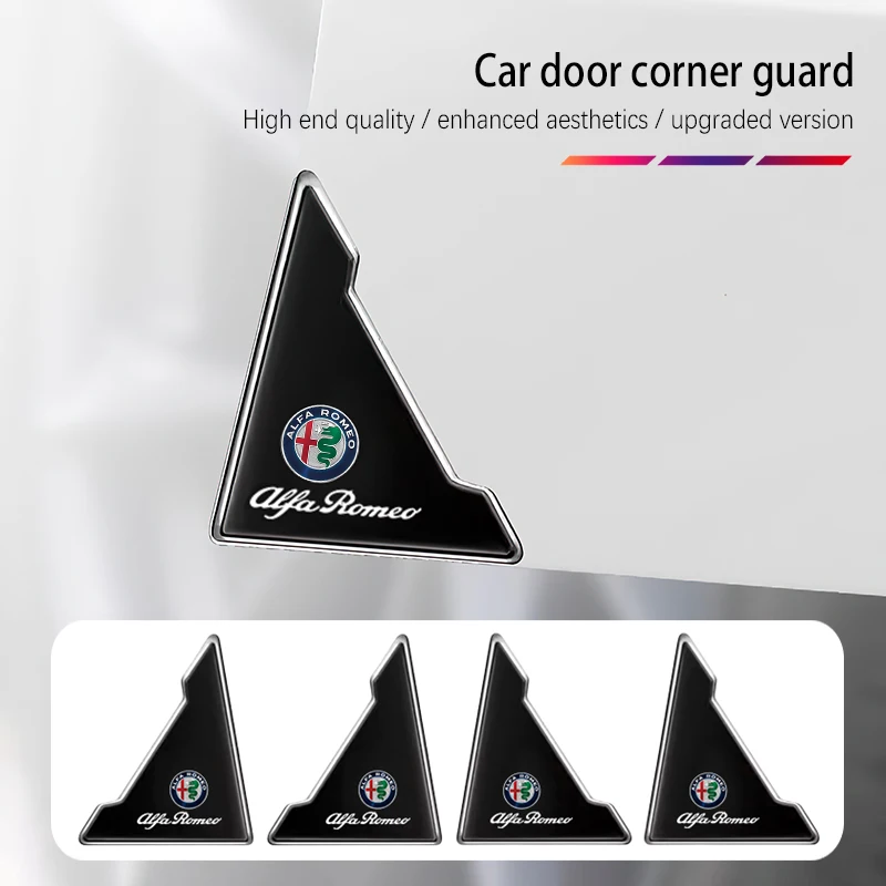 4PCS Car Door Anti-collision Corner Protectors Stickers For Alfa Romeo Giulietta Mito 159 Giulia Stelvio 156 147 Tonale Brera