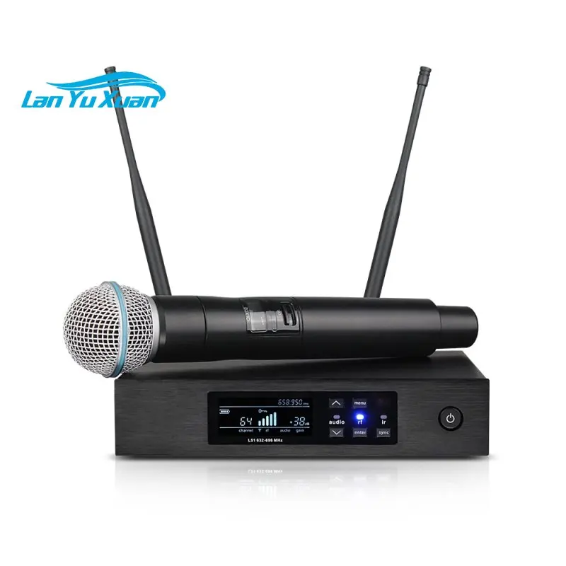 

High Quality UHF Professional Dual True Diversity Wireless Microphone System Stage Performances Handheld Microphones