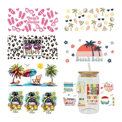 3D UV DTF Transfers Stickers 16oz Cup Wraps Summer Beach Printed For DIY Glass Ceramic Metal Leather Etc. D13475