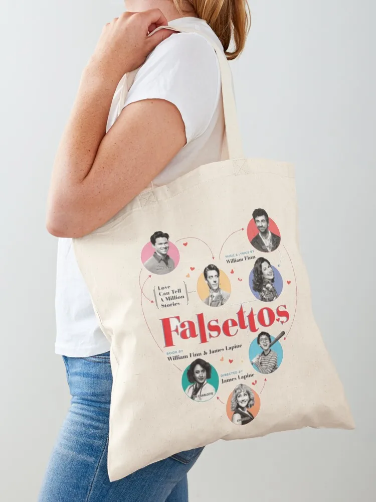 falsettos revival poster (removed text) Tote Bag bags luxury women shopping bag logo tote bags men Canvas Tote Bag