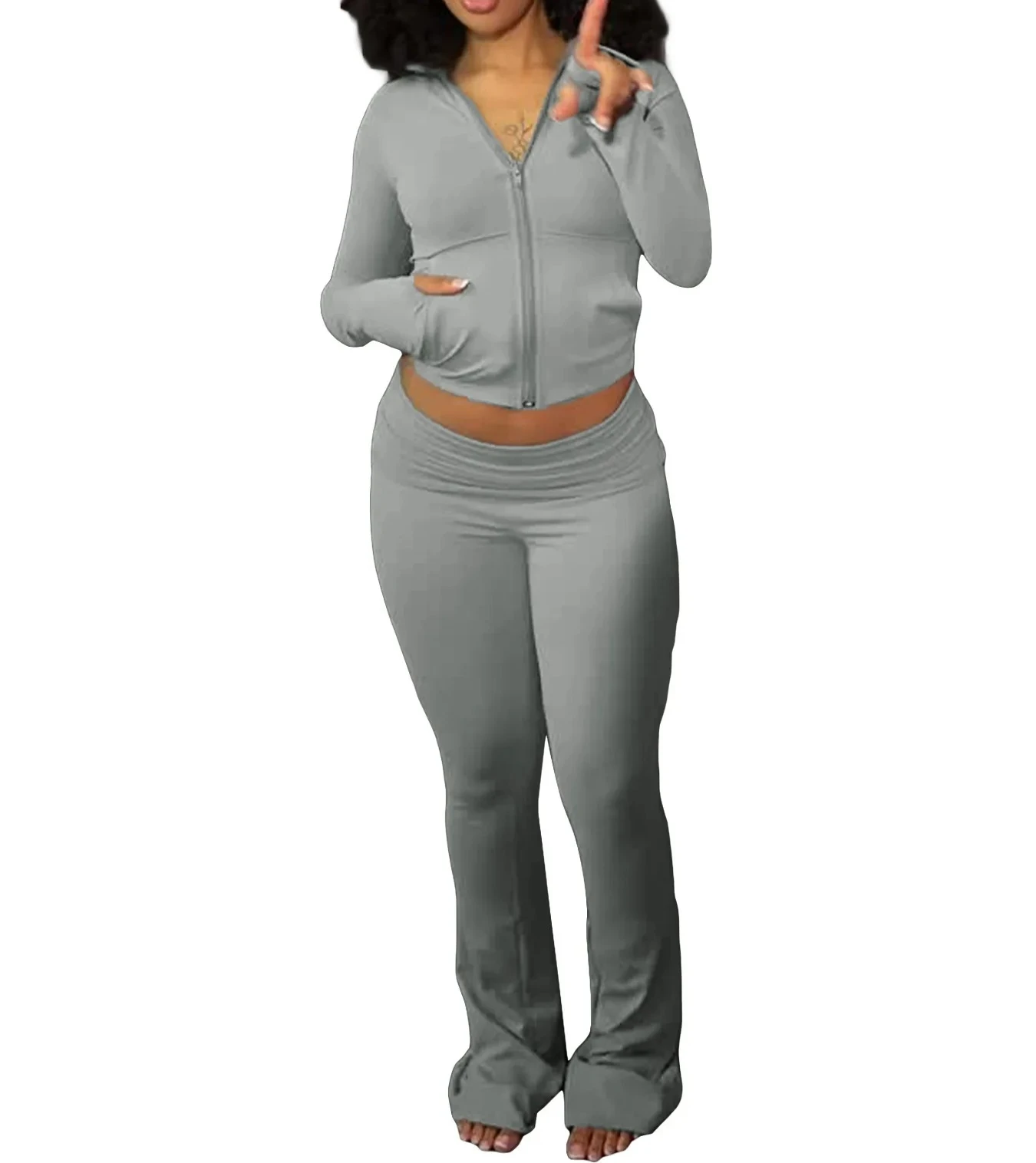 Set da donna Giacca a maniche lunghe Top + Foulard + Tailleur pantalone 2025 Tuta sportiva attiva autunnale Due abiti da 3 pezzi