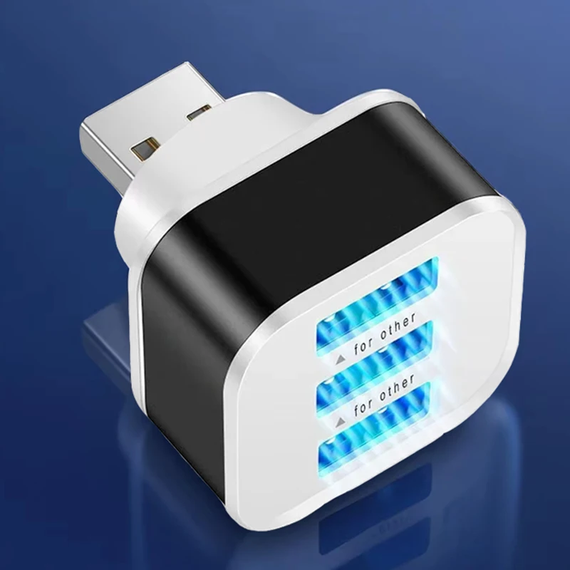Multiple Interface Car USB Expander 3 Port USB Slots Adaptor Extender USB2.0 For Phone Tablet Laptop Car Electronics Car Adapter