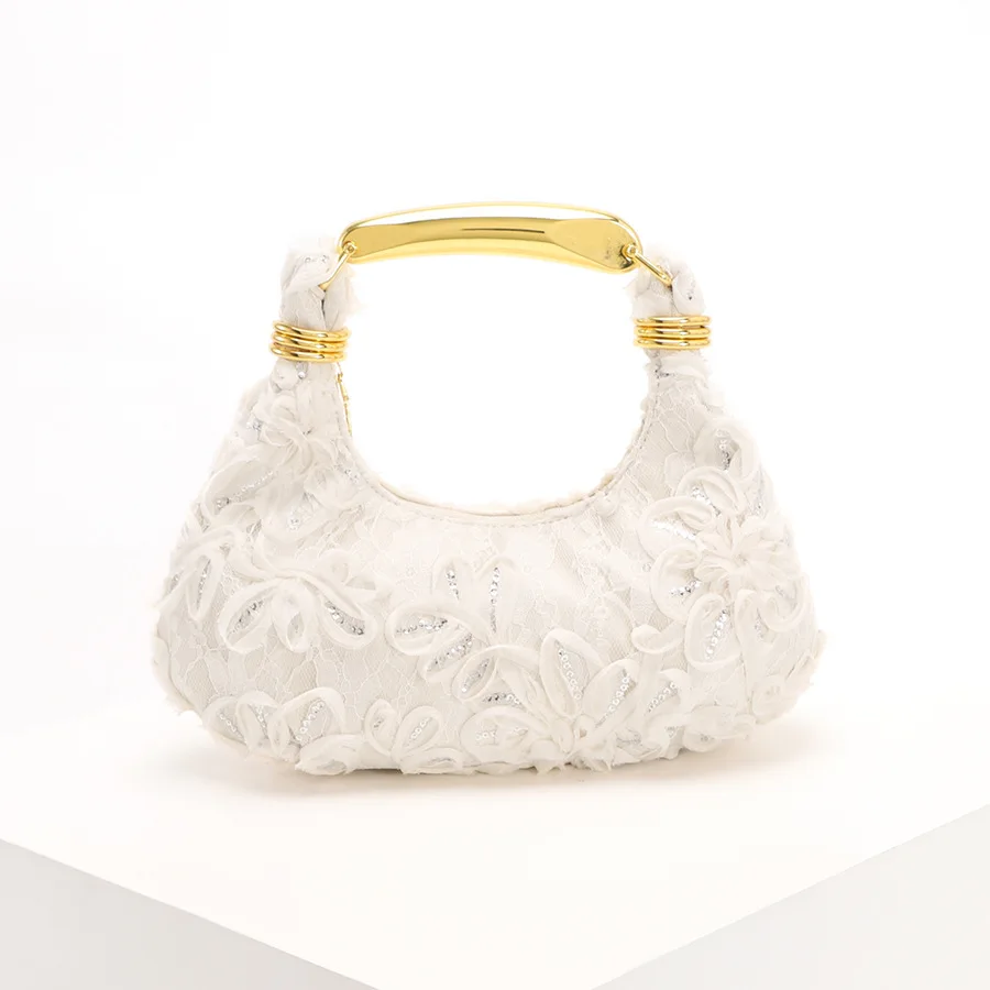 Spring 2026 Section Hand Sewn Shell Shaped Women's Handbag Single Shoulder Crossbody Bag Fresh Sweet Style Sequin Element