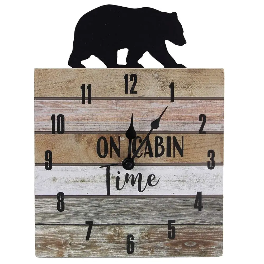 

Bla Bear Cabin Time Wall Clock
