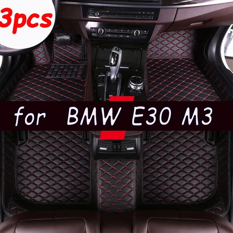 Custom Automotive Car Floor Mats For BMW E30 M3 1986 1987 1988 1989 1990 Auto Luxury Leather Men Women Car Mats Full Coverage