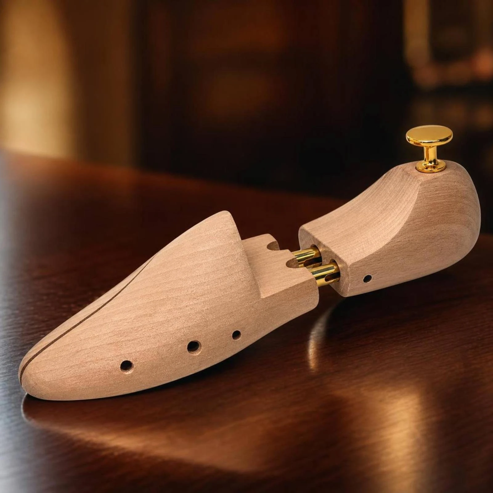 Wooden Shoe Trees Adjustable Shoe Tree with Split Toe Long-Lasting Easy to Use for Gentlemen, Closet, Wardrobe