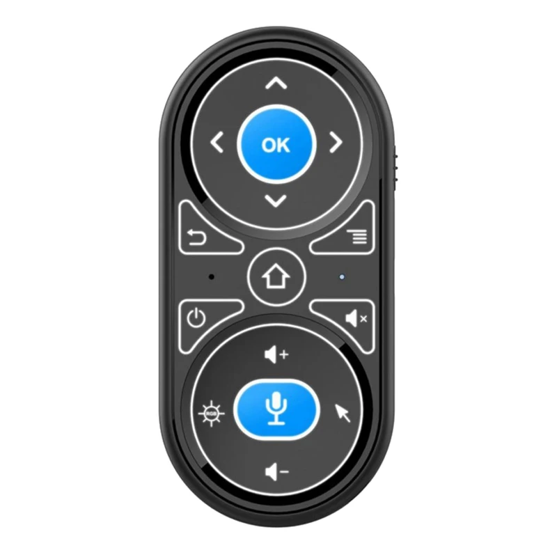 Air Mouse Spraakmicrofoon RGB Backlit Gyro Afstandsbediening IR Leren 2.4G Draadloze oplaadbare mini-afstandsbediening