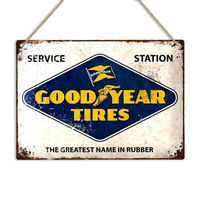 Goodyear Tires Metal Wall Sign Vintage Advert Plaque Man Cave Garage Art Decor