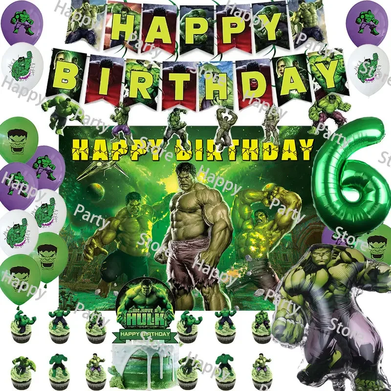 The Avengers Hulk Birthday Party Decoration Hulk Balloon Banner Backdrop Baby Shower Party Supplies