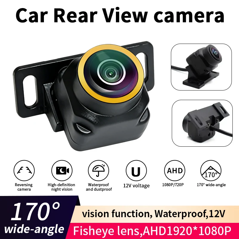 170 °   Auto-Rückfahrkamera Fischaugenobjektiv CVBS/AHD 1080P Nachtsicht |   Wasserdicht |    Einparkhilfesystem |   Sicheres Parken