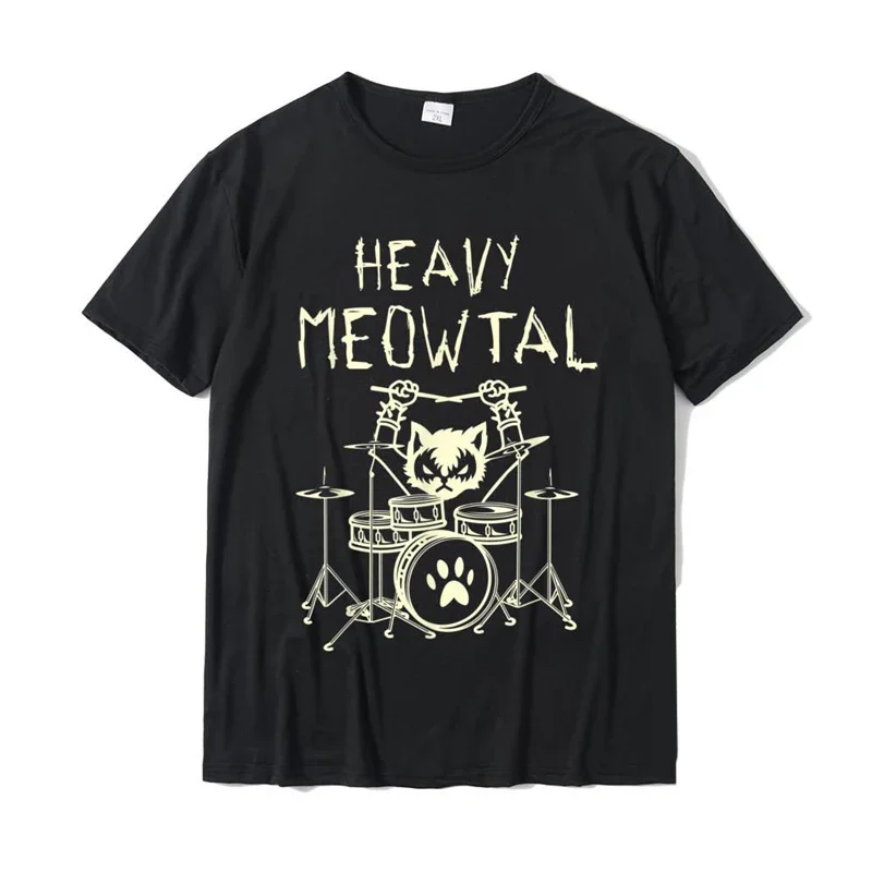 Heavy Meowtal Cat Metal Music Tshirt Women  Gift Idea Funny Pet Owner T-Shirt Funny Printed Shirt Tops Tee Harajuku Female