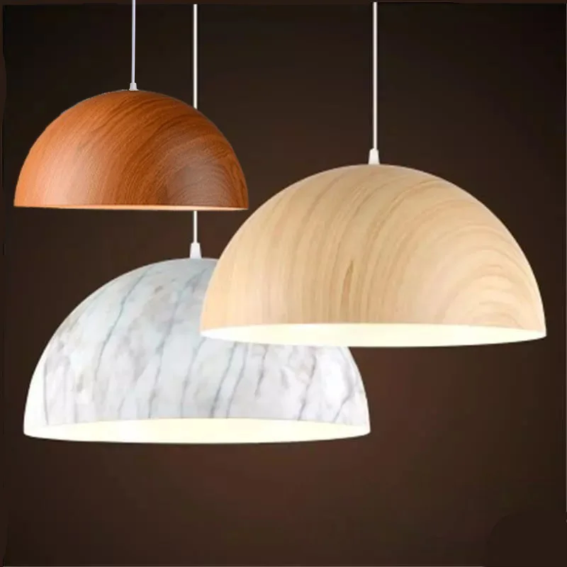 

Contemporary Wood Grain Spray Paint Pendant Lights: Nordic Design Aluminum Lampshade for Living Room, Dining Room, and Bar