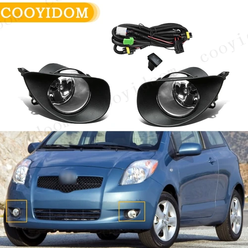 Luces antiniebla faros para Toyota Yaris Vitz 2006 2007 2008 luz antiniebla cubierta de luz de conducción rejilla parachoques delantero luz antiniebla