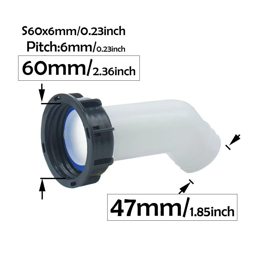 

1000 L IBC Tank Drain Adapter S60X6 47mm Hose Connector Thread Fitting Faucet Valve For Outdoor Water Tanks