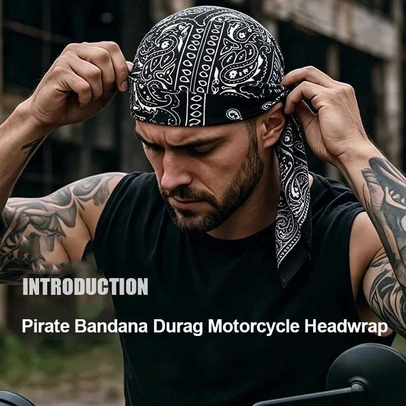Cycling Unisex Outdoor Bandana Headwrap Hiking Hip Hop Breathable Motorcycle Skull Cap Streetwear Retro Bandana For Camping